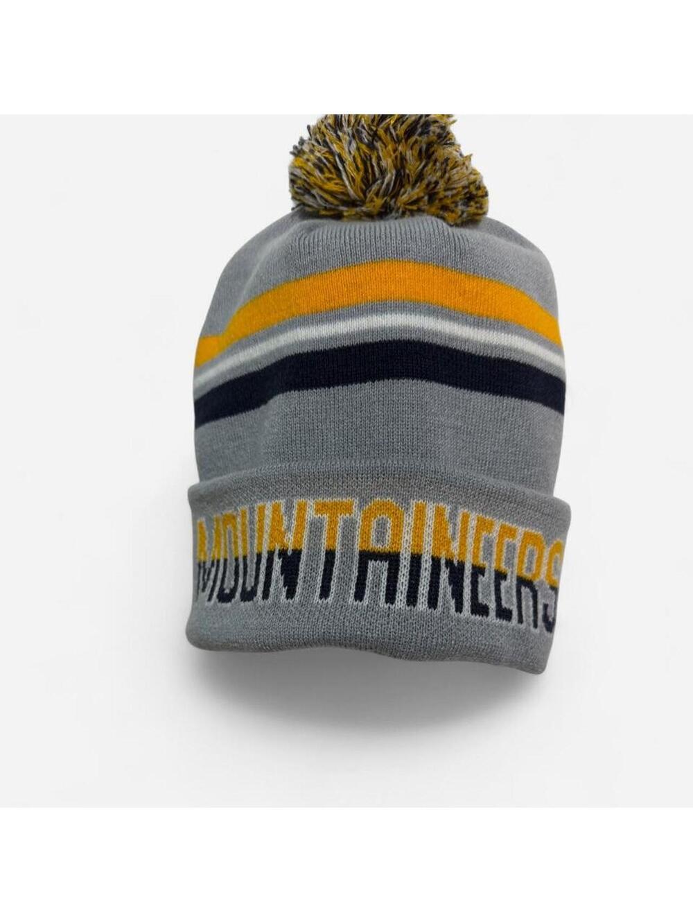 Captivating West Virginia Mountaineers Grey Knit Beanie Pom Hat‎ NCAA Cuff - Picture 2 of 6